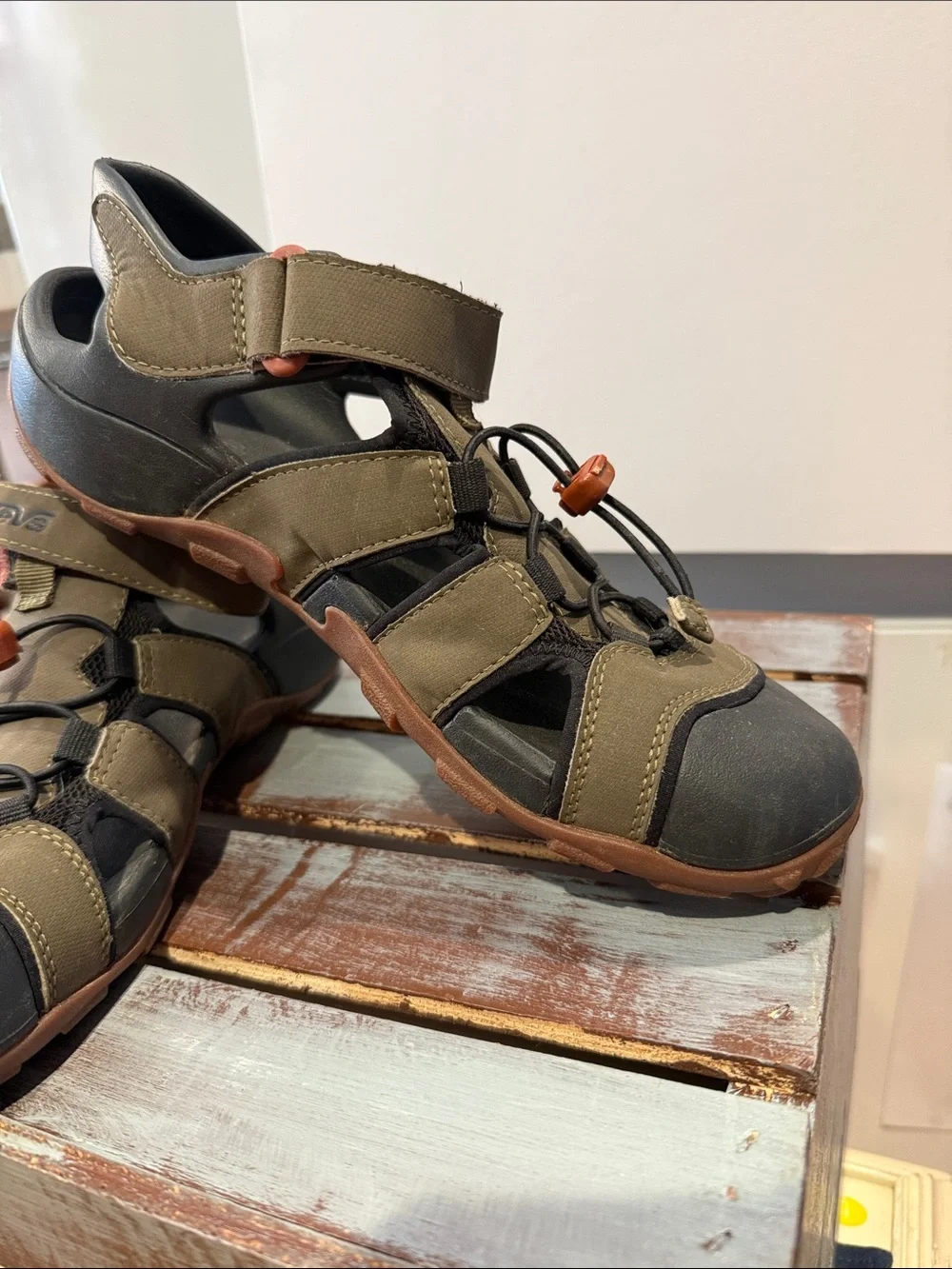Teva Olive and Black Strapped Men's Outdoor Sandals